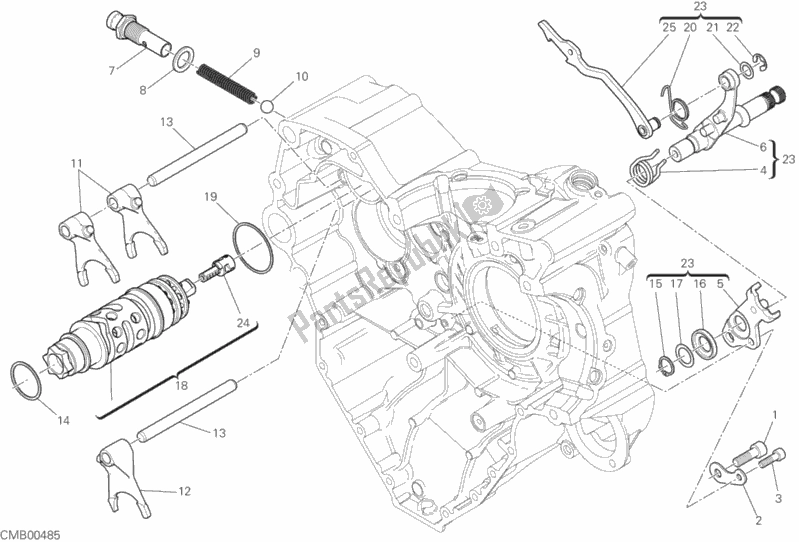 All parts for the Shift Cam - Fork of the Ducati Monster 1200 S 2017
